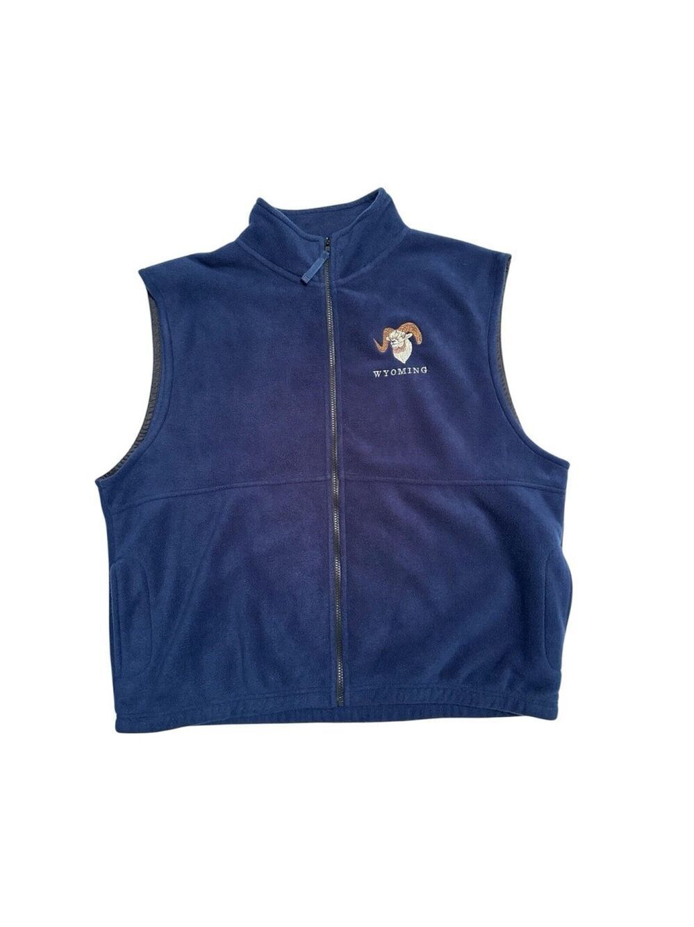 Wyoming Sierra Pacific Fleece Vest Mens XL BLUE Zip Warm Hiking Hunting Golf